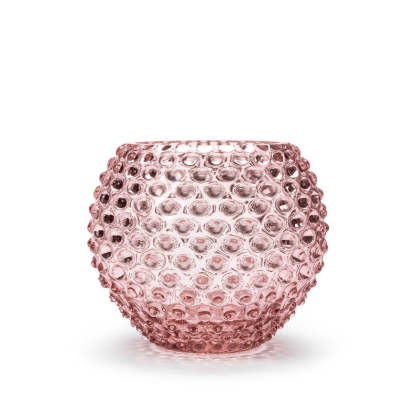 Cara Crystal Glass Vase, Hobnail Brown 18 cm