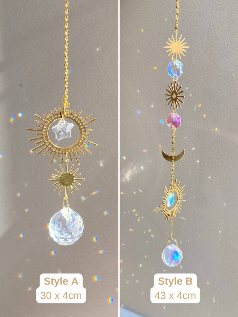 Crystal Suncatchers, Gold Sun Catchers, Good Vibes Only, Hanging Crystal Prism, 20mm crystals