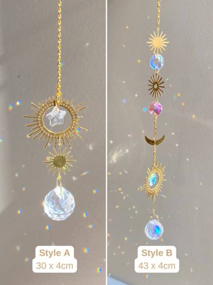 Crystal Suncatchers, Gold Sun Catchers, Good Vibes Only, Hanging Crystal Prism, 20mm crystals