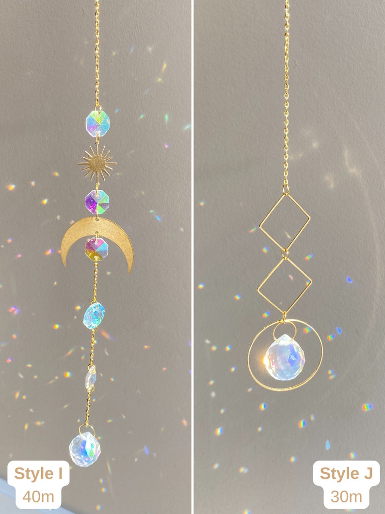Crystal Suncatchers, Gold Sun Catchers, Good Vibes Only, Hanging Crystal Prism, 20mm crystals