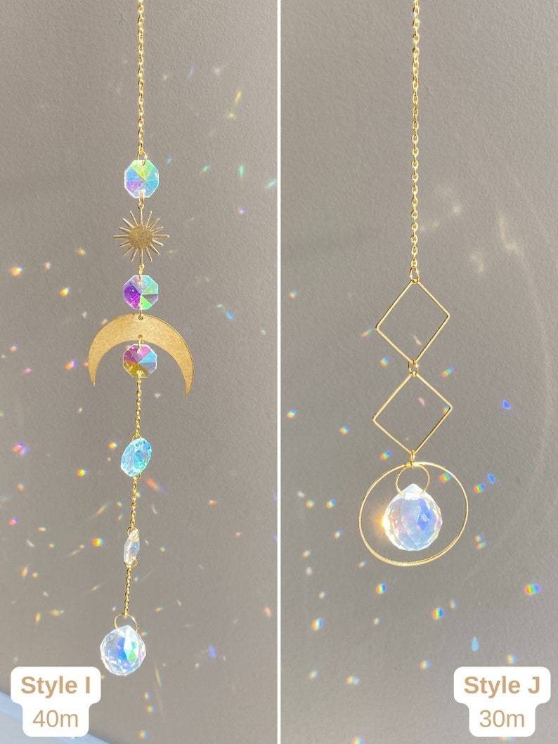 Crystal Suncatchers, Gold Sun Catchers, Good Vibes Only, Hanging Crystal Prism, 20mm crystals