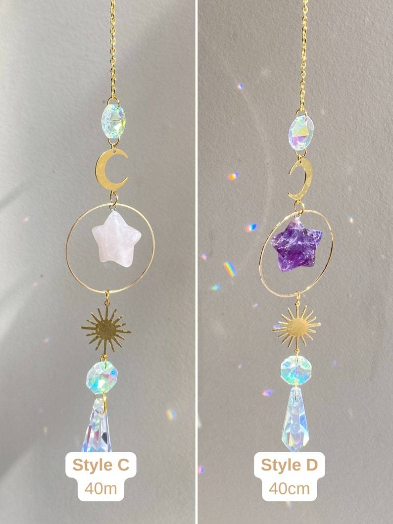 Crystal Suncatchers, Gold Sun Catchers, Good Vibes Only, Hanging Crystal Prism, 20mm crystals