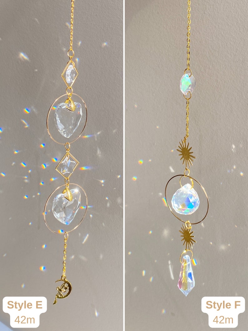 Crystal Suncatchers, Gold Sun Catchers, Good Vibes Only, Hanging Crystal Prism, 20mm crystals