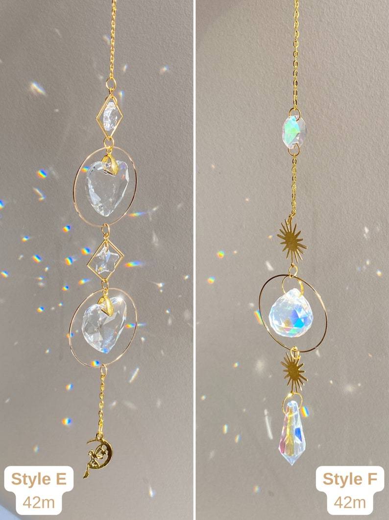 Crystal Suncatchers, Gold Sun Catchers, Good Vibes Only, Hanging Crystal Prism, 20mm crystals