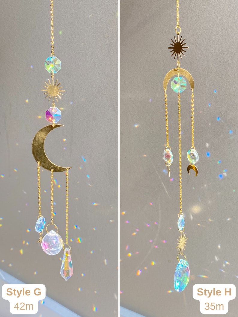 Crystal Suncatchers, Gold Sun Catchers, Good Vibes Only, Hanging Crystal Prism, 20mm crystals