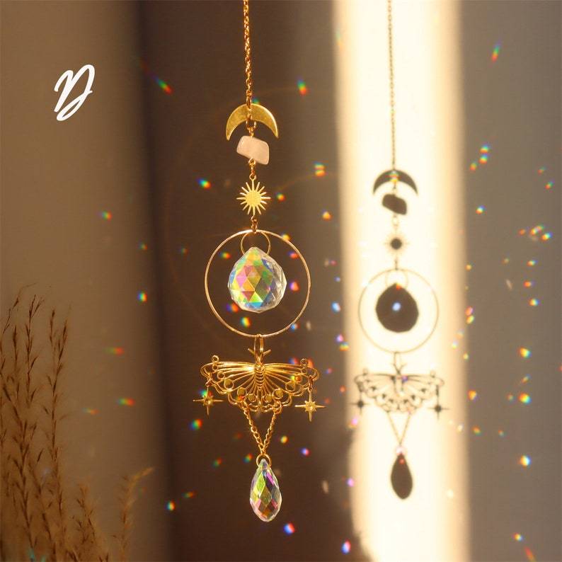 Crystal Suncatcher Butterfly Prism Boho Window Rainbow Light