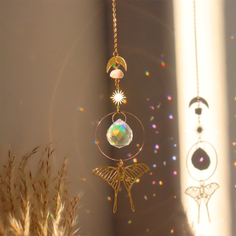 Crystal Suncatcher Butterfly Prism Boho Window Rainbow Light