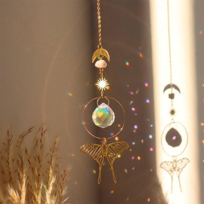 Crystal Suncatcher Butterfly Prism Boho Window Rainbow Light