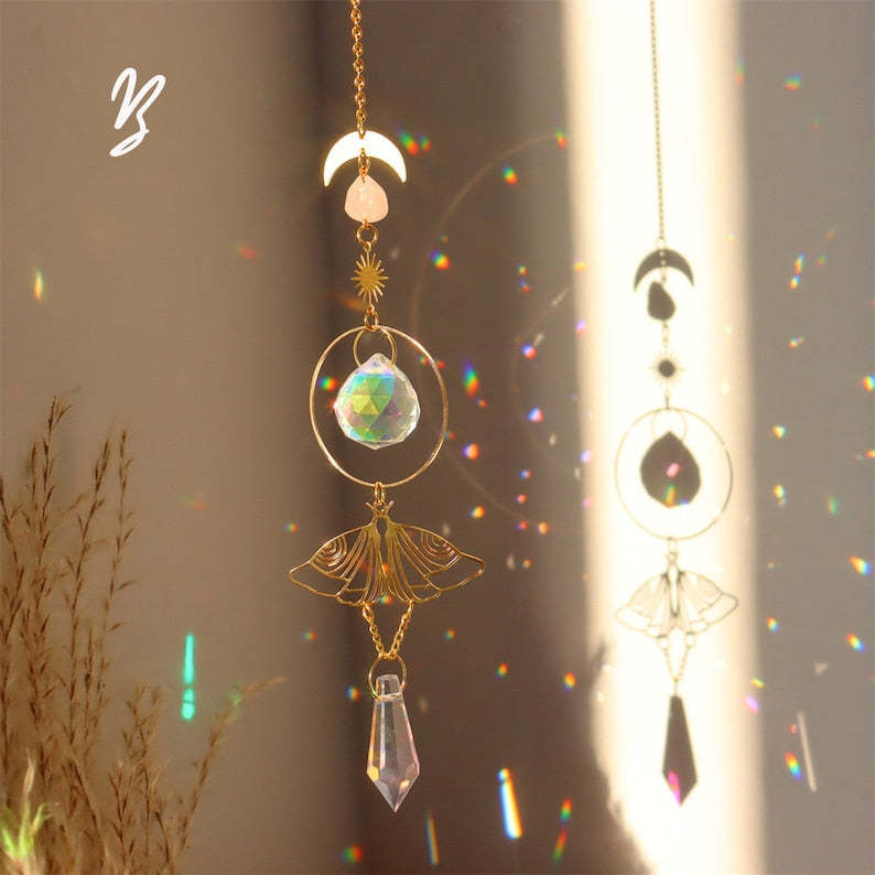 Crystal Suncatcher Butterfly Prism Boho Window Rainbow Light