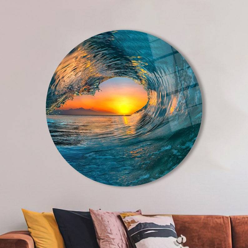 Landscape Glass Wall Art – Wave Seascape Ocean Print