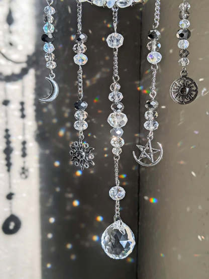 Crystal Suncatcher Moon Goddess Opal Rainbow Maker Celestial Decor