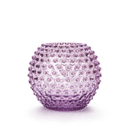 Cara Crystal Glass Vase, Hobnail Brown 18 cm