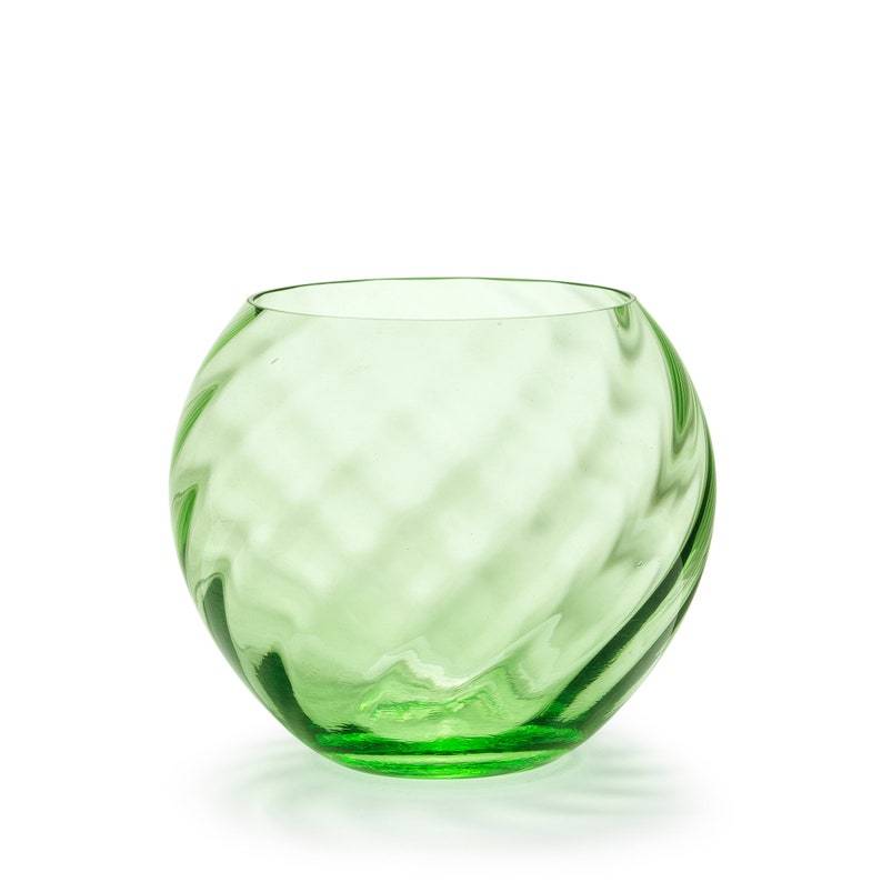 Eva Crystal Glass Vase, Blue Green 18 cm