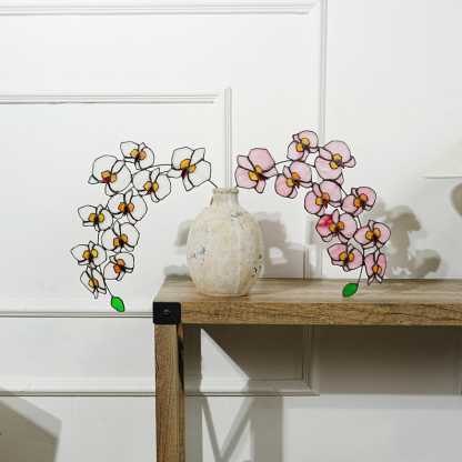 Stained Glass Orchid Flower: Phalaenopsis Home Decor