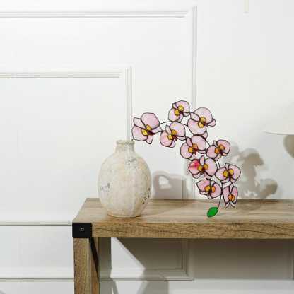 Stained Glass Orchid Flower: Phalaenopsis Home Decor