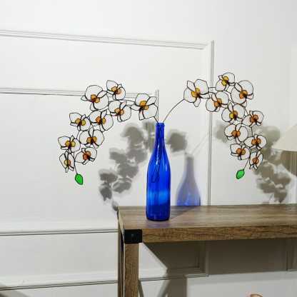 Stained Glass Orchid Flower: Phalaenopsis Home Decor