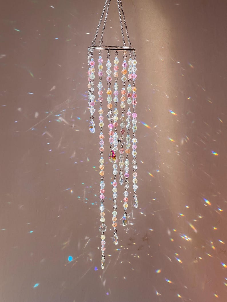 Crystal Suncatcher Pastel Mobile Rainbow Maker Fairycore Boho Decor