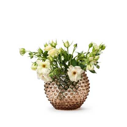 Cara Crystal Glass Vase, Hobnail Brown 18 cm