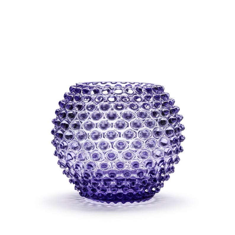 Cara Crystal Glass Vase, Hobnail Brown 18 cm