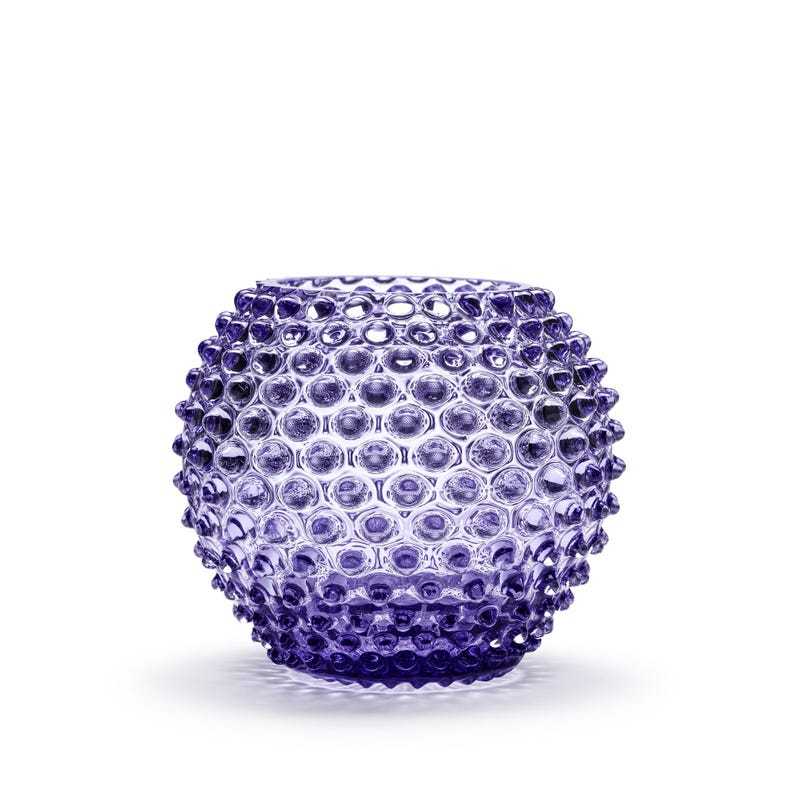 Cara Crystal Glass Vase, Hobnail Brown 18 cm