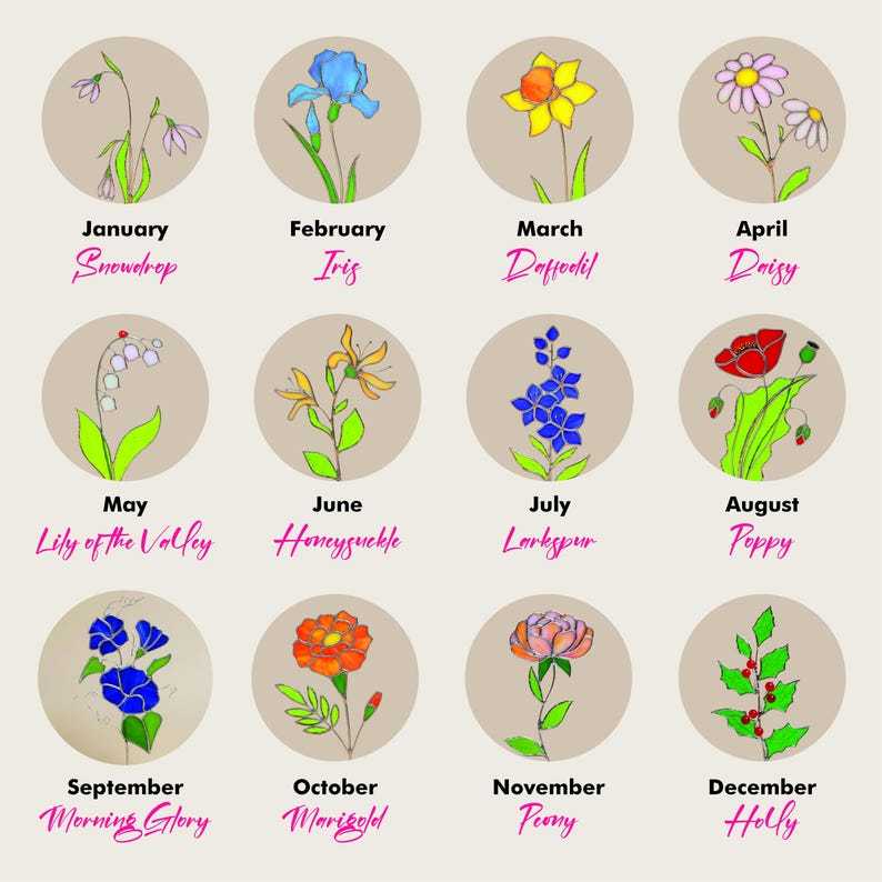 Peony Stained Glass Flower, November Birth Flower Table Decor