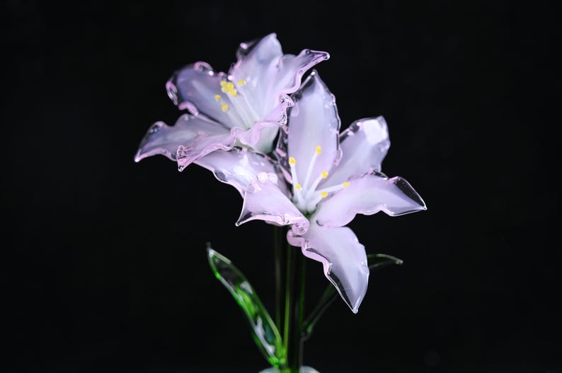 Stained Glass Lily Ornament, Floral Home Decor Accent