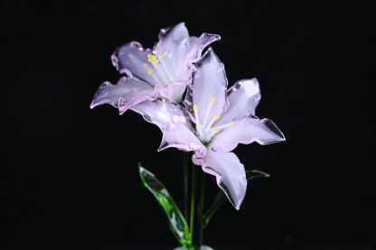 Stained Glass Lily Ornament, Floral Home Decor Accent