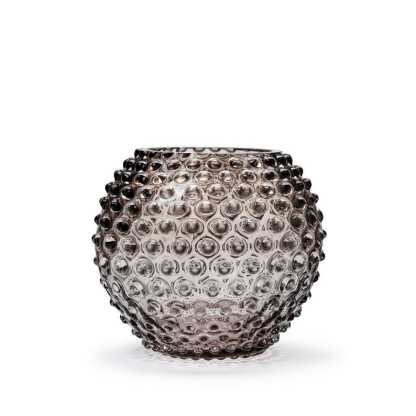 Cara Crystal Glass Vase, Hobnail Brown 18 cm