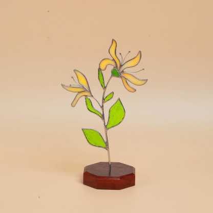 Peony Stained Glass Flower, November Birth Flower Table Decor