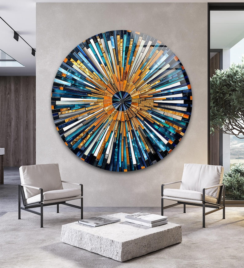 Round Glass Wall Art – Circle Tempered Print Panel