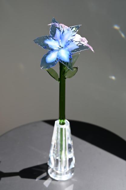 Glass Lily Flower, Elegant Floral Home Decor Accent