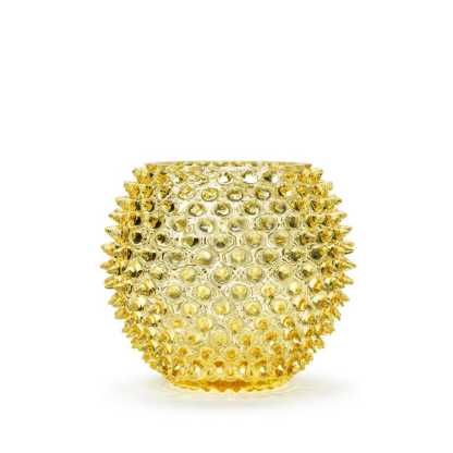 Cara Crystal Glass Vase, Hobnail Brown 18 cm