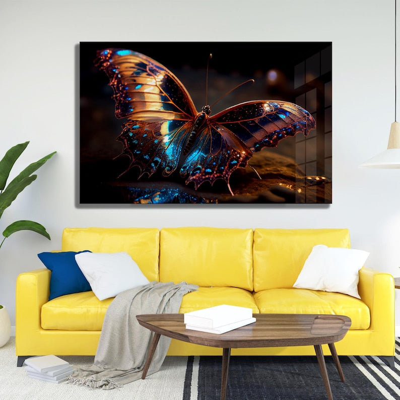 Sparkling Butterfly Glass Wall Art – Nature Inspired Decor