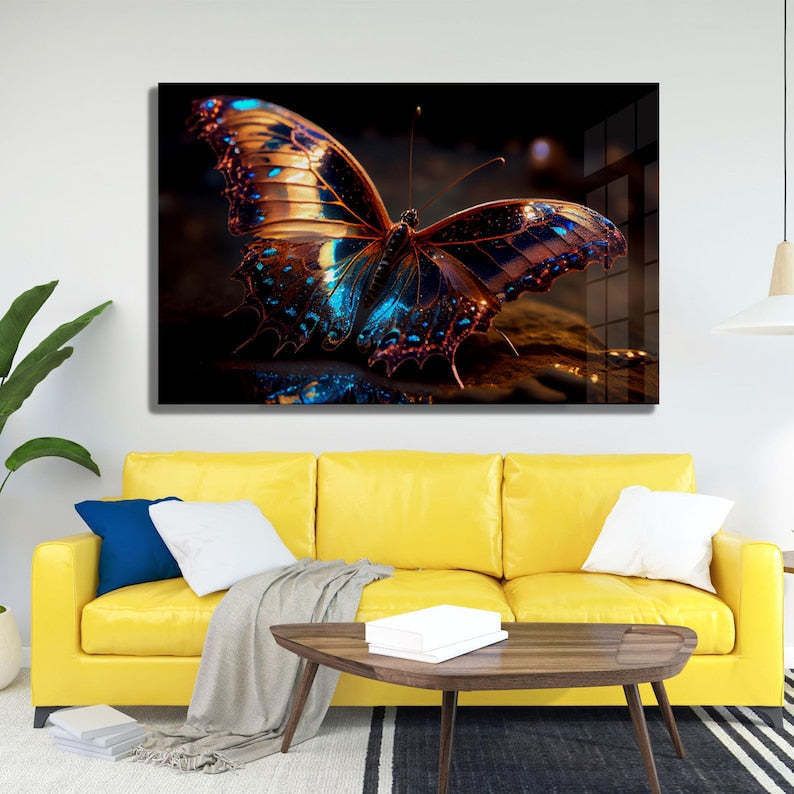 Sparkling Butterfly Glass Wall Art – Nature Inspired Decor
