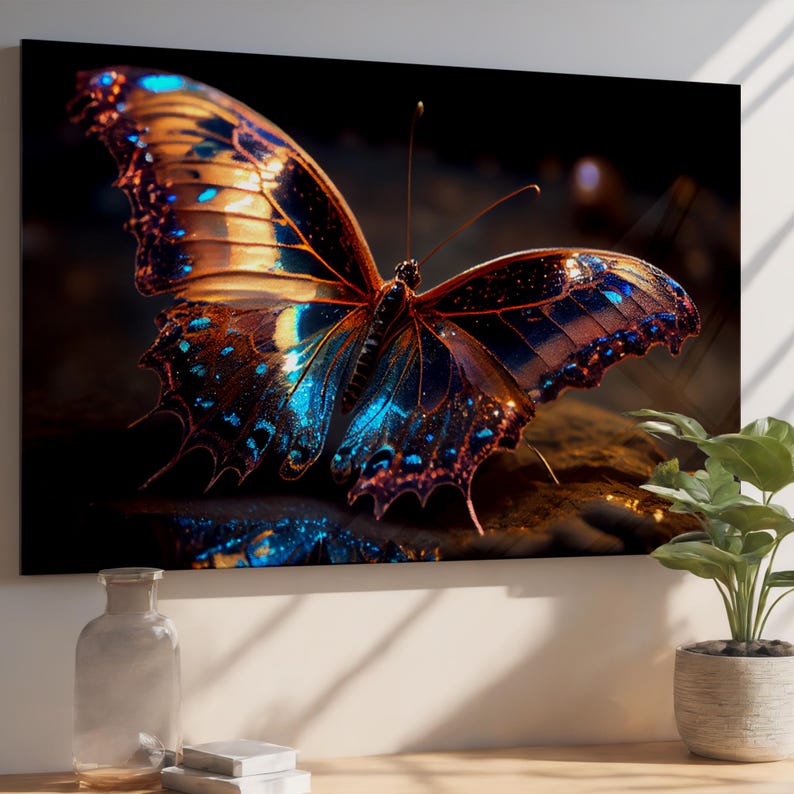 Sparkling Butterfly Glass Wall Art – Nature Inspired Decor