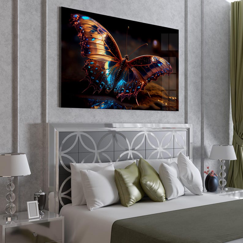 Sparkling Butterfly Glass Wall Art – Nature Inspired Decor