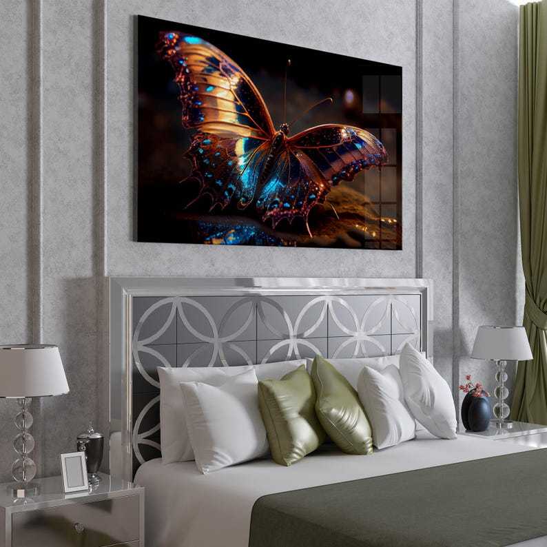 Sparkling Butterfly Glass Wall Art – Nature Inspired Decor