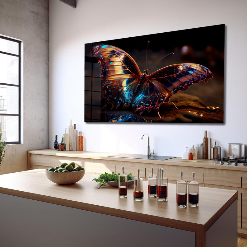 Sparkling Butterfly Glass Wall Art – Nature Inspired Decor
