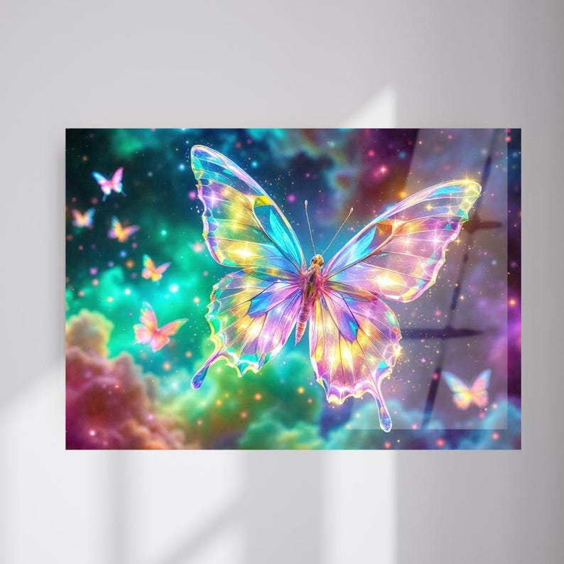 Butterfly Glass Wall Art – Vivid Colorful Modern Decor