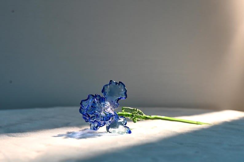 Stained Glass Iris Flower, Elegant Floral Home Decor Accent