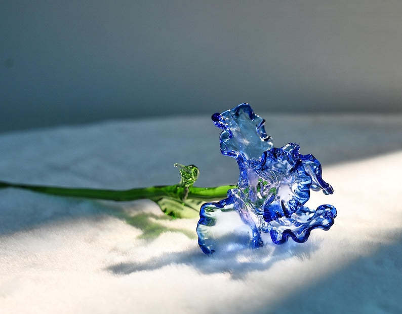 Stained Glass Iris Flower, Elegant Floral Home Decor Accent