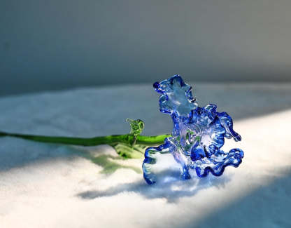 Stained Glass Iris Flower, Elegant Floral Home Decor Accent