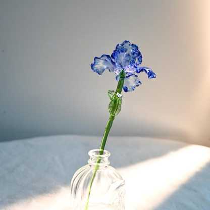 Stained Glass Iris Flower, Elegant Floral Home Decor Accent