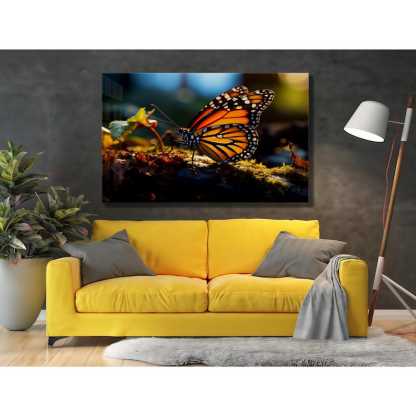Butterfly on Leaf Glass Wall Art – Nature Inspired Decor