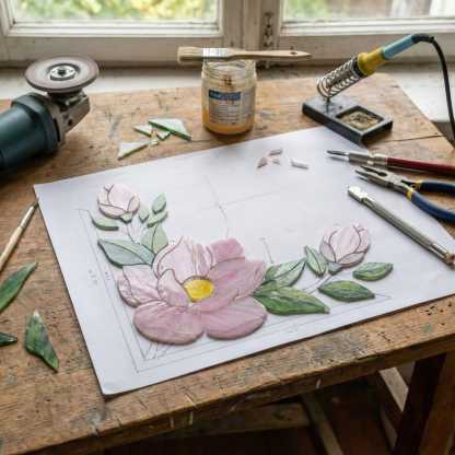 Stained Glass Bookends Cherry Blossom Corner Suncatcher, Pink Sakura Flower Decor, Reading Nook Gift for Book Lover Mom, Spring Window Art