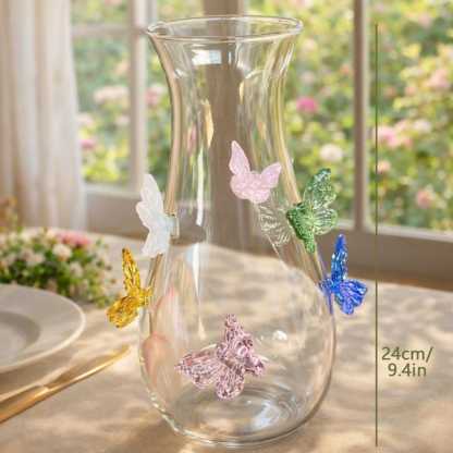 Butterfly Glass Vase, Clear Flower Vase for Spring Decor