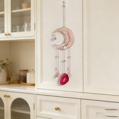 Crystal Suncatcher Moon Wind Chime Dreamcatcher Spiritual Decor