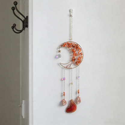 Crystal Suncatcher Moon Wind Chime Dreamcatcher Spiritual Decor