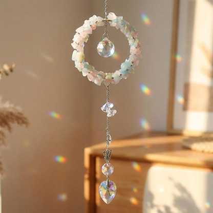 Crystal Suncatcher Stone Rainbow Maker Window Hanging Garden Decor