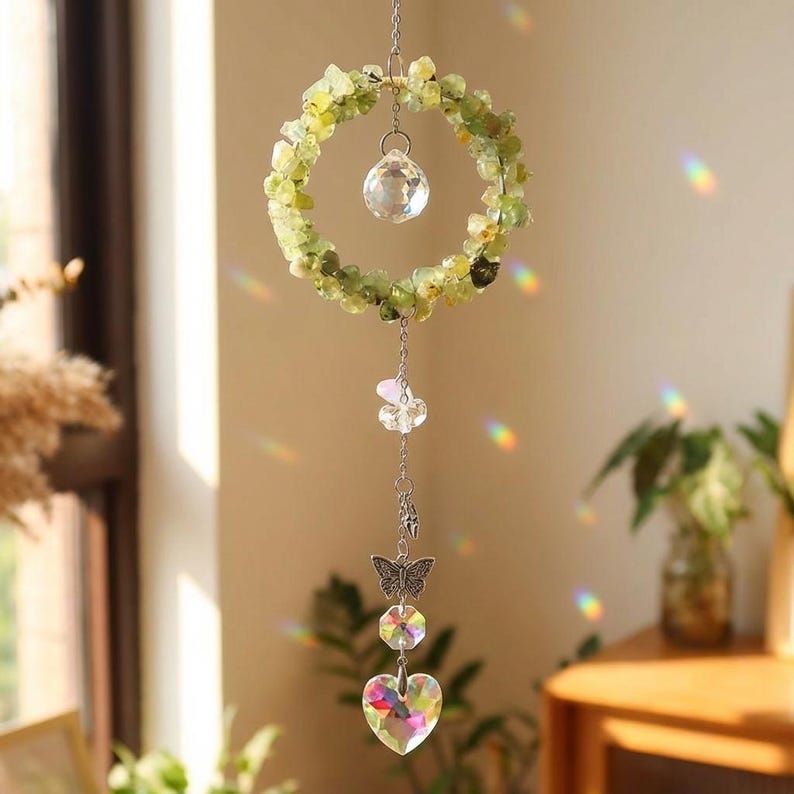 Crystal Suncatcher Stone Rainbow Maker Window Hanging Garden Decor